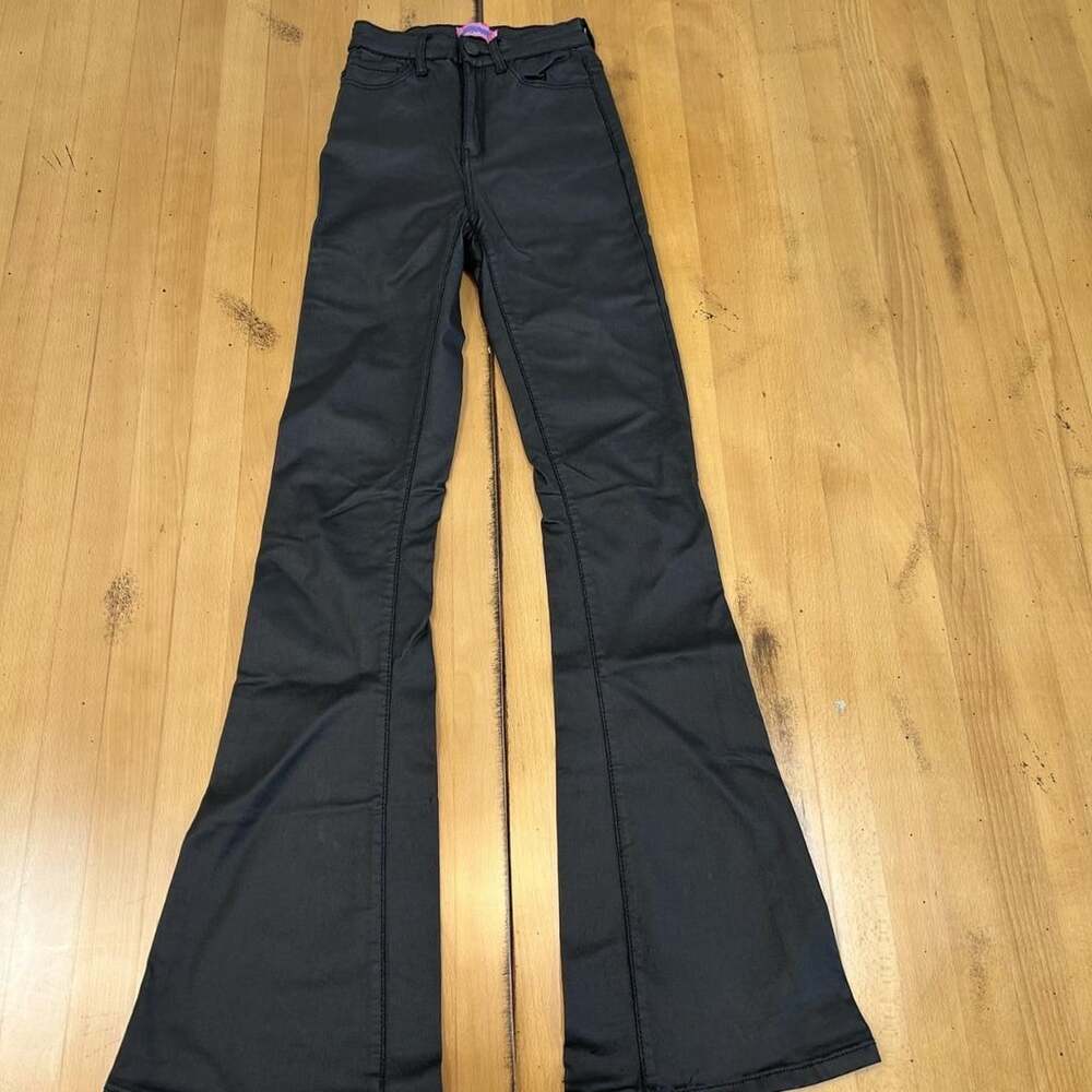 Edikted Flare Pants Black Y2K High Rise Stretch Leg